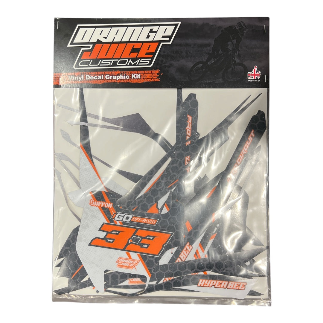 SUR RON HYPER BEE HONEYCOMB ORANGE GRAPHICS KIT