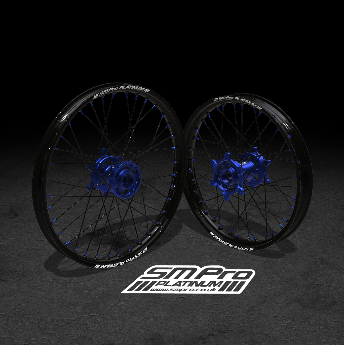 SM PRO SUR RON WHEEL SET 19/16" STANDARD BLUE/BLUE COMBO
