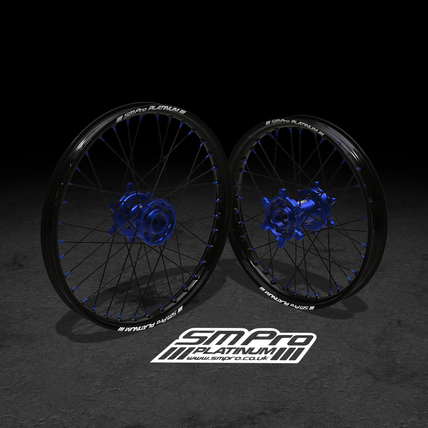 SM PRO SUR RON WHEEL SET 19/19" STANDARD BLUE/BLUE/BLACK COMBO - Go Off Road Barnsley