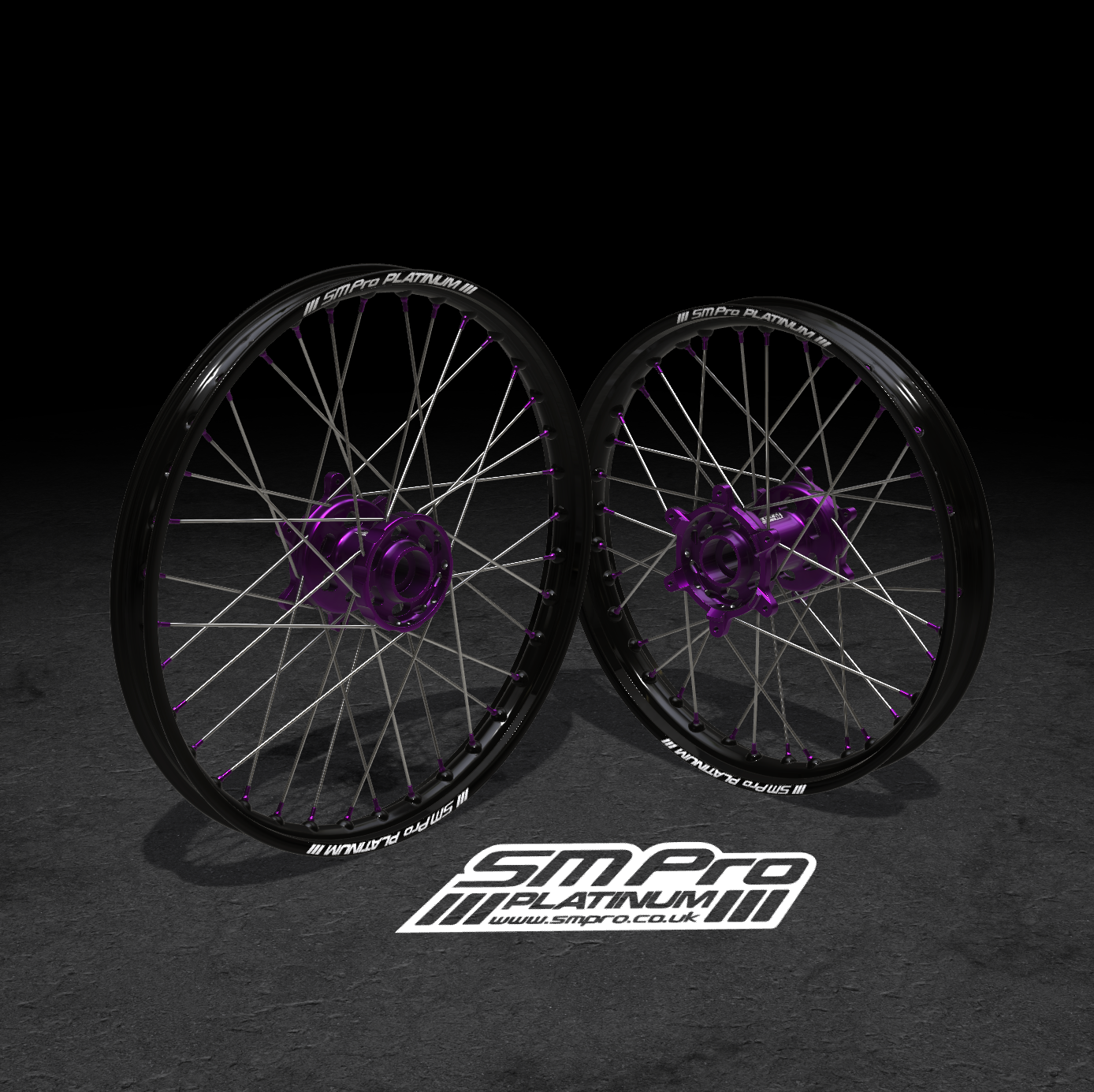 SM PRO SUR RON WHEEL SET 19/19" STANDARD PURPLE/PURPLE/STEEL COMBO - Go Off Road Barnsley