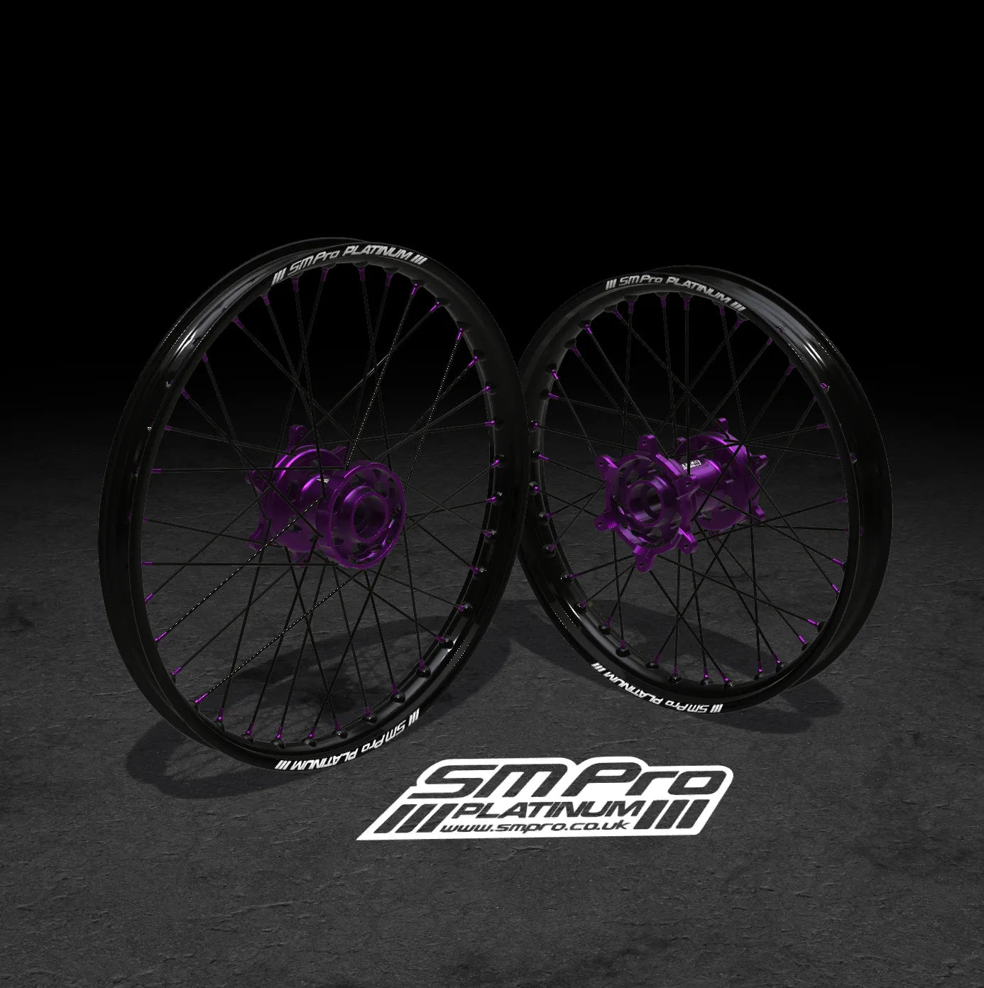 SM PRO ULTRA BEE WHEEL SET 21/18" STANDARD PURPLE/PURPLE COMBO - Go Off Road Barnsley