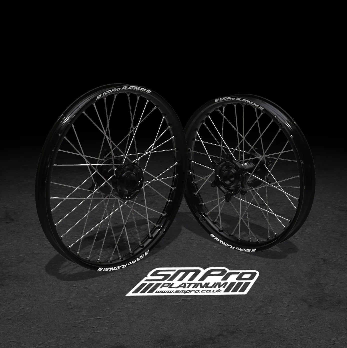 SM PRO SUR RON WHEEL SET 19/19" STANDARD BLACK/STEEL/STEEL COMBO