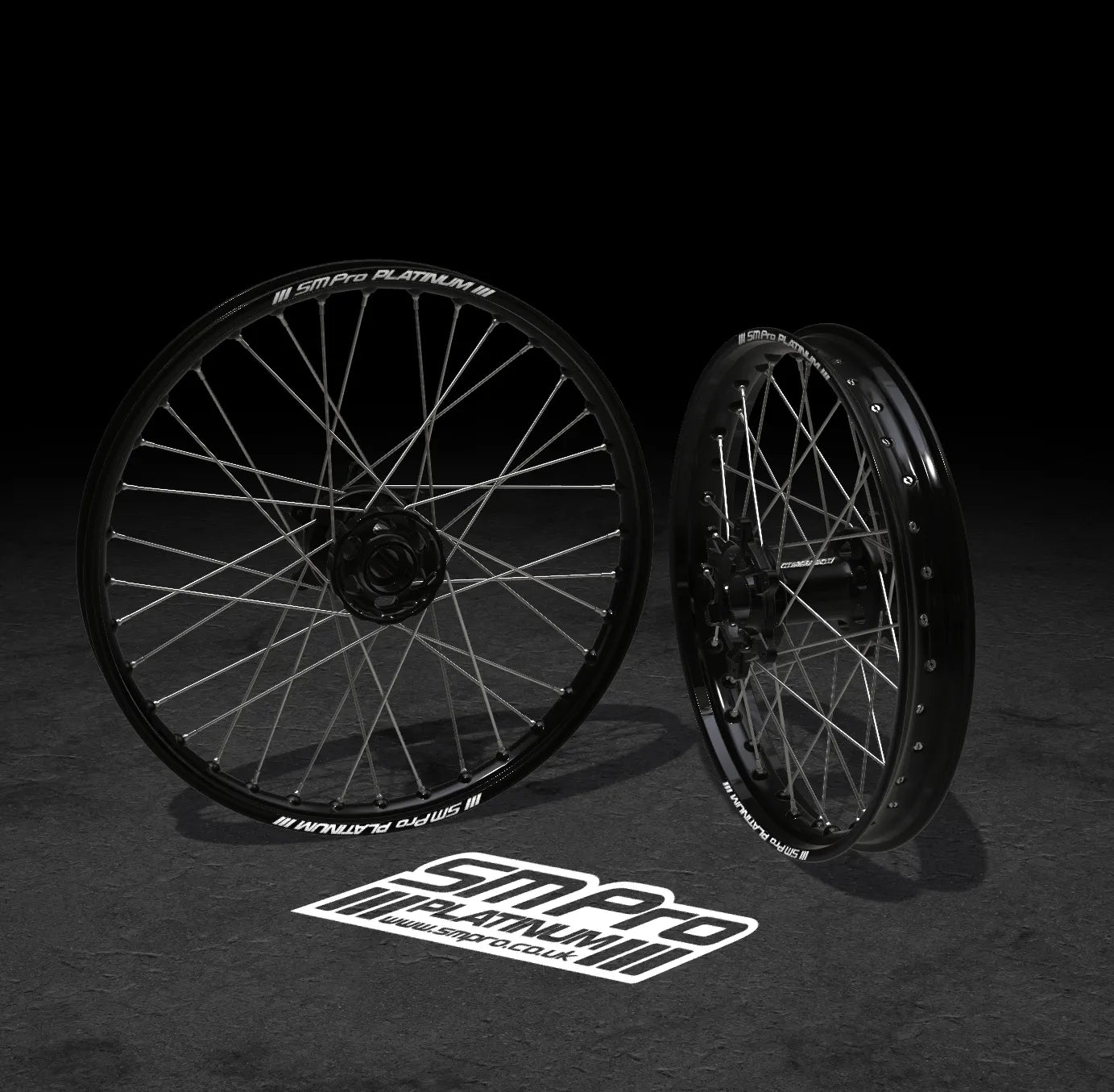 SM PRO SUR RON LIGHT BEE WHEEL SET 19/16" BLACK/SILVER COMBO