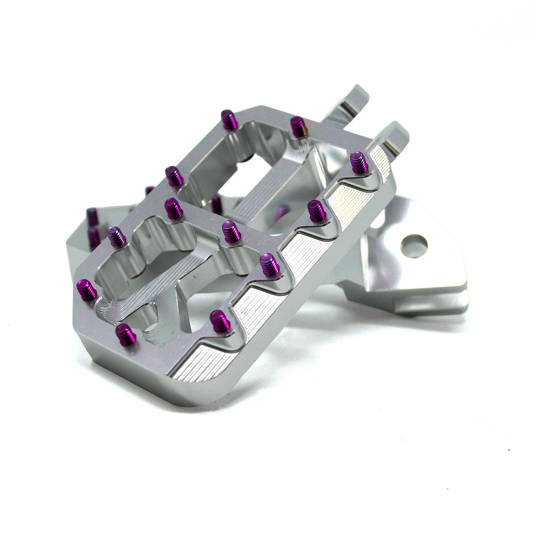 Aftermarket Wide Silver Foot Pegs For SUR RON Light Bee