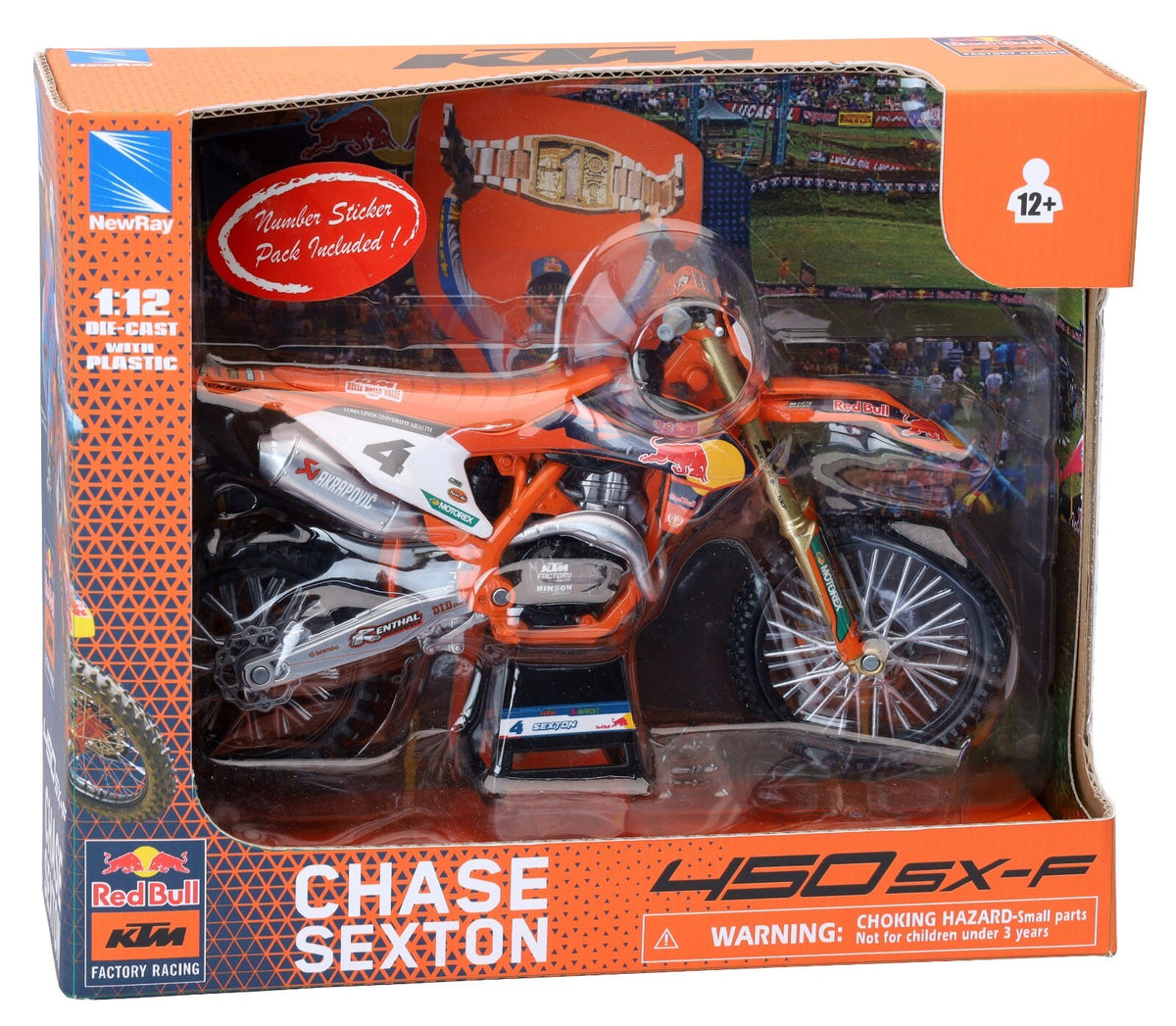 1:12 Chase Sexton Red BULL KTM SXF 450 TOY Model
