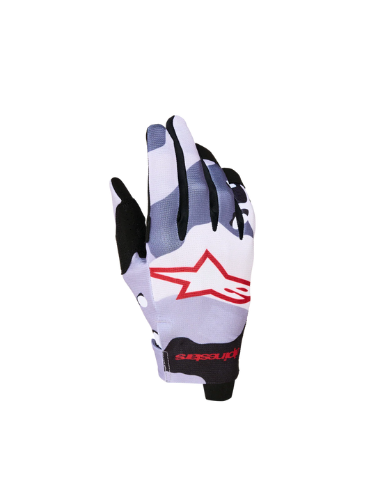 ALPINESTARS 2027 Youth Radar Gloves Ash Gray Light Lilac Red Black