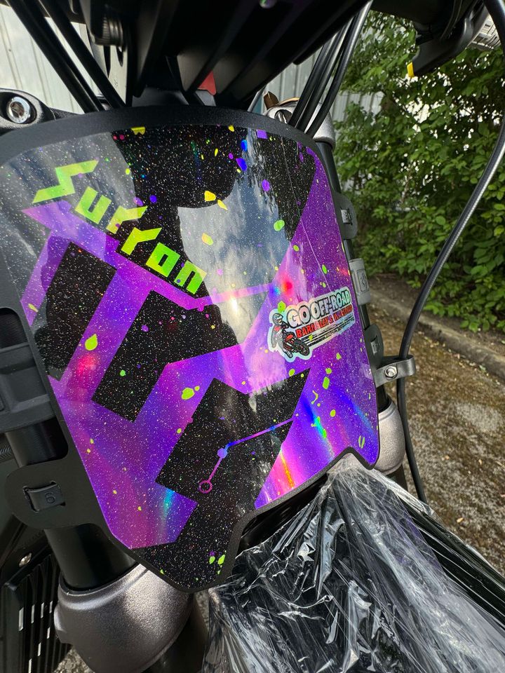 SUR RON OEM GRAPHICS KIT - PURPLE/GREEN SPLATTER HOLOGRAPHIC