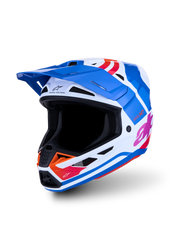 ALPINESTARS S-M7 Core Helmet ECE 22.06 White Blue Orange Pink Glossy