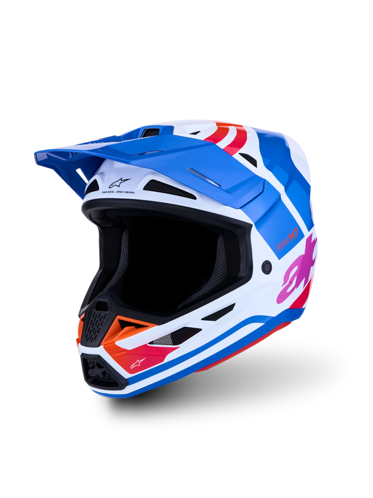 ALPINESTARS S-M7 Core Helmet ECE 22.06 White Blue Orange Pink Glossy