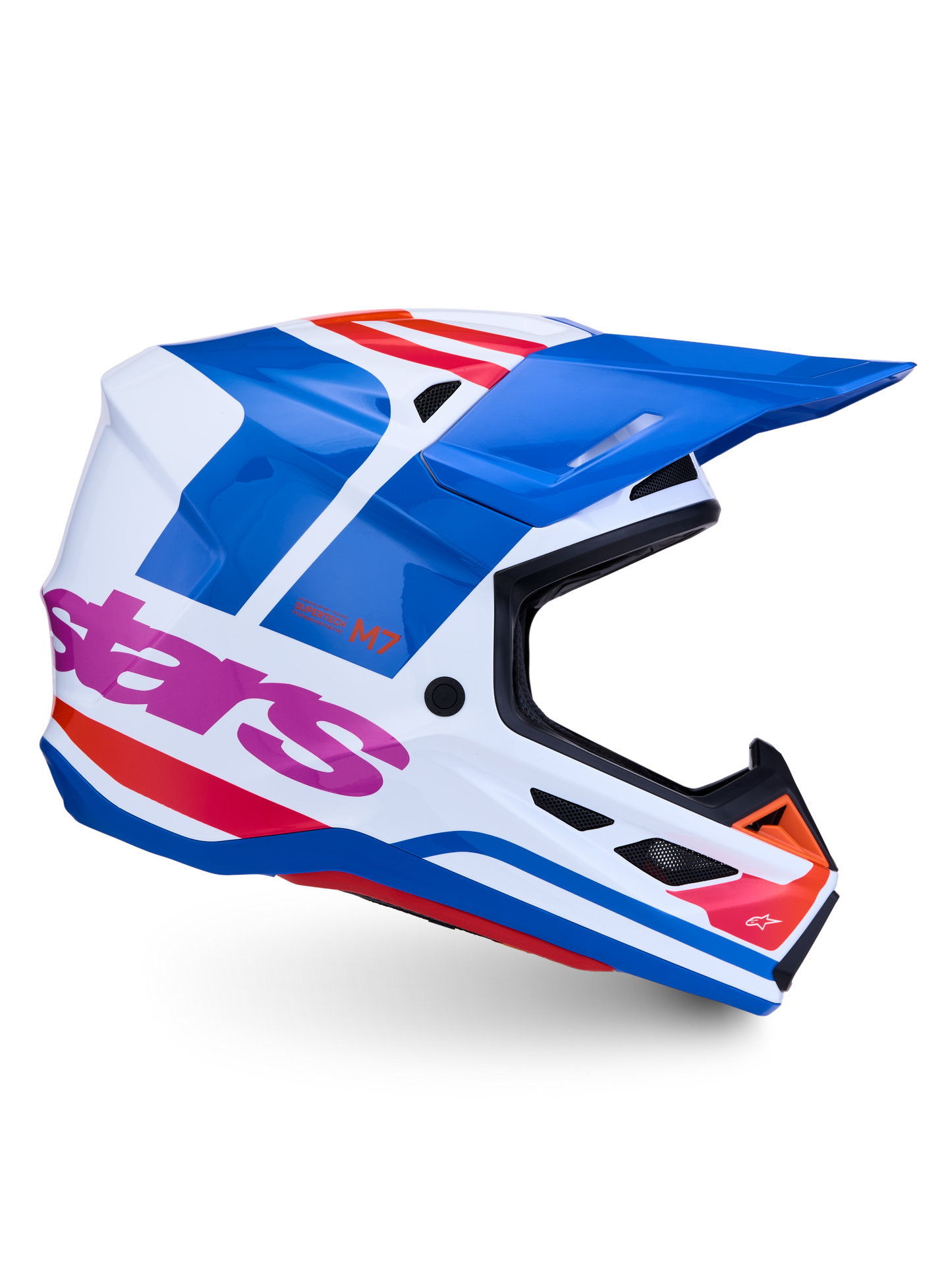 ALPINESTARS S-M7 Core Helmet ECE 22.06 White Blue Orange Pink Glossy