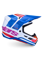 ALPINESTARS S-M7 Core Helmet ECE 22.06 White Blue Orange Pink Glossy