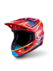 ALPINESTARS S-M7 Cast Helmet ECE 22.06 Red Yellow Fluo Blue Glossy