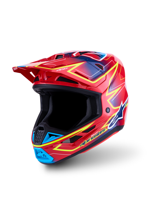 ALPINESTARS S-M7 Cast Helmet ECE 22.06 Red Yellow Fluo Blue Glossy