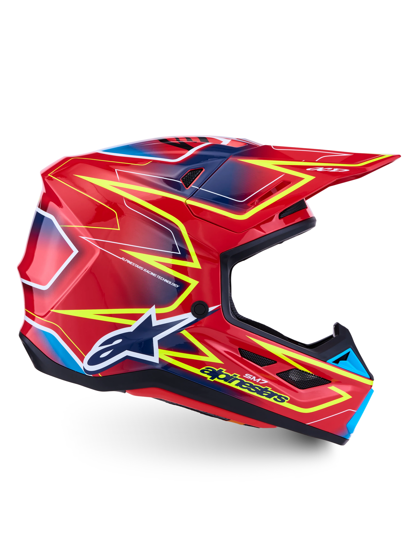 ALPINESTARS S-M7 Cast Helmet ECE 22.06 Red Yellow Fluo Blue Glossy