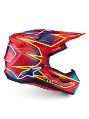ALPINESTARS S-M7 Cast Helmet ECE 22.06 Red Yellow Fluo Blue Glossy