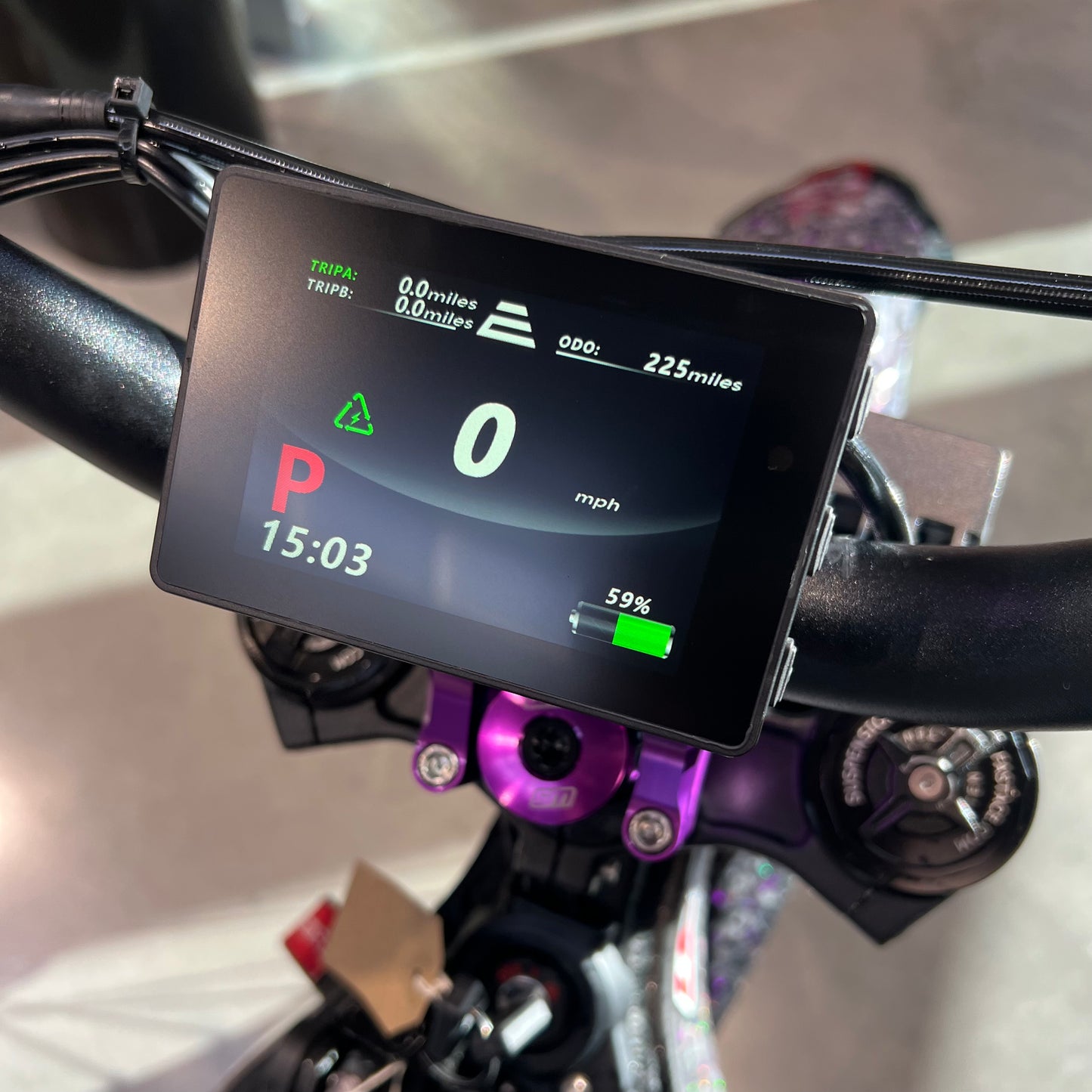 USED E-RIDE PRO SR WITH PURPLE UPGRADES