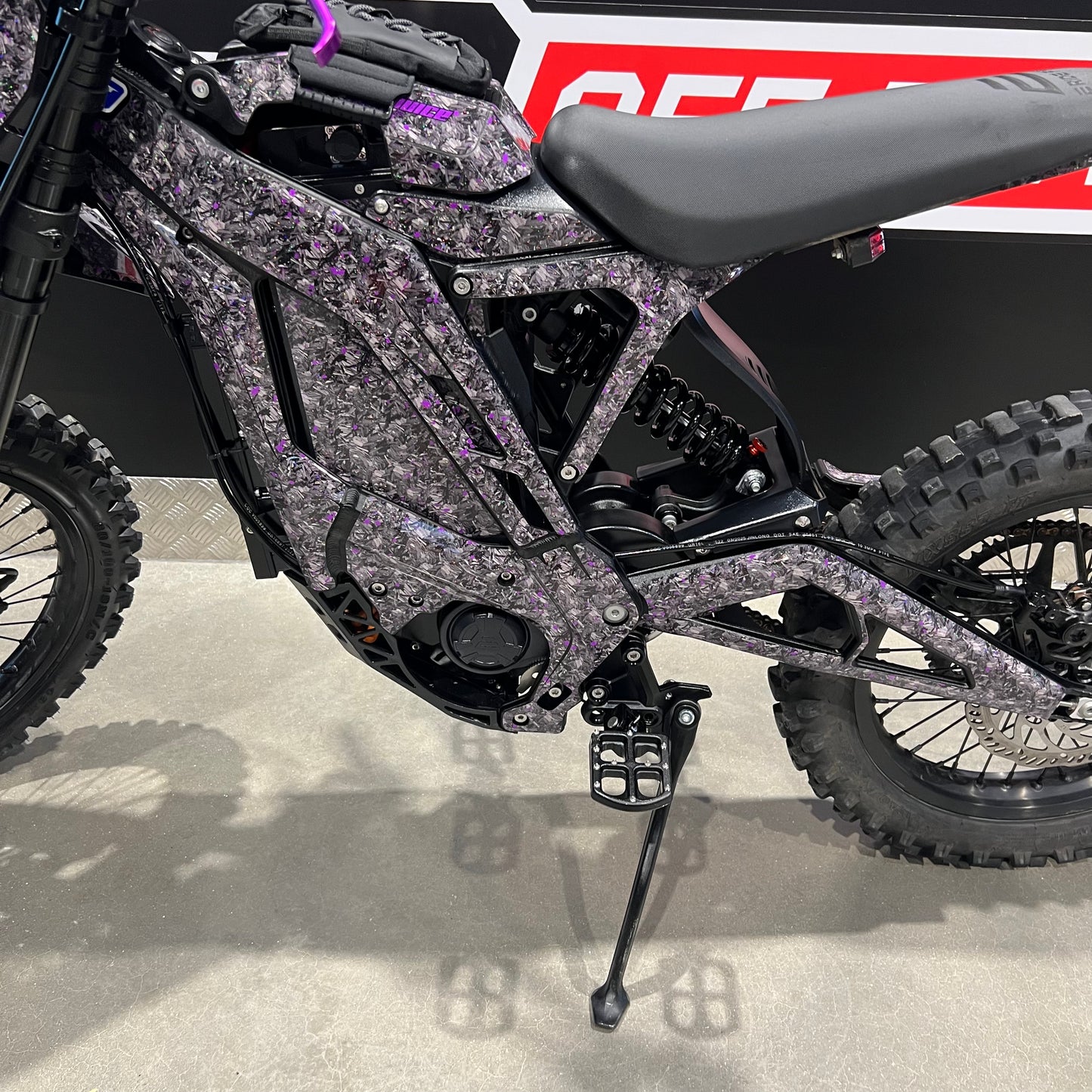 USED E-RIDE PRO SR WITH PURPLE UPGRADES