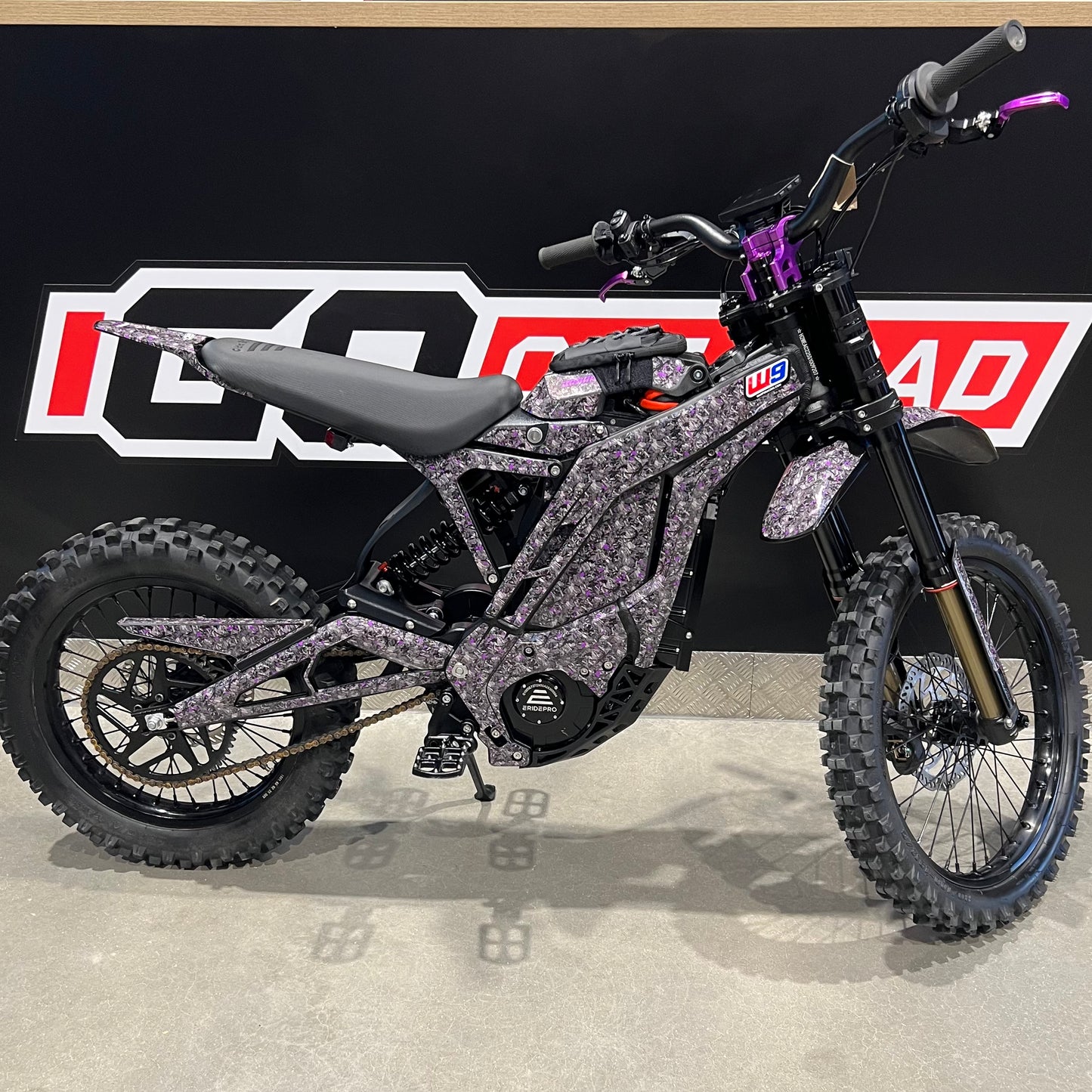 USED E-RIDE PRO SR WITH PURPLE UPGRADES