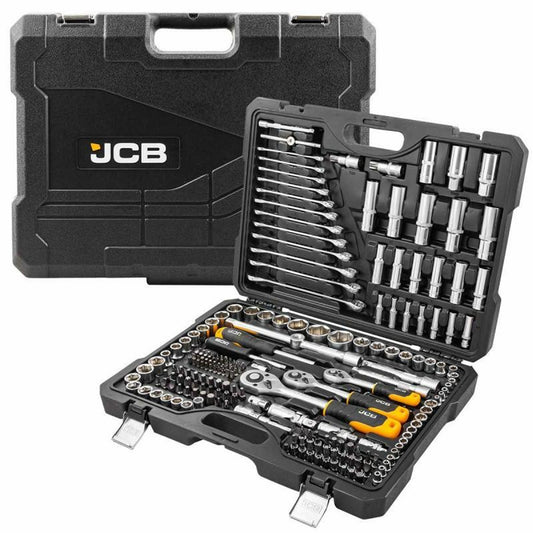 JCB 218 Piece Socket and Tool Set, 3/8'', 1/4'' and 1/2''| JCB-42182-5