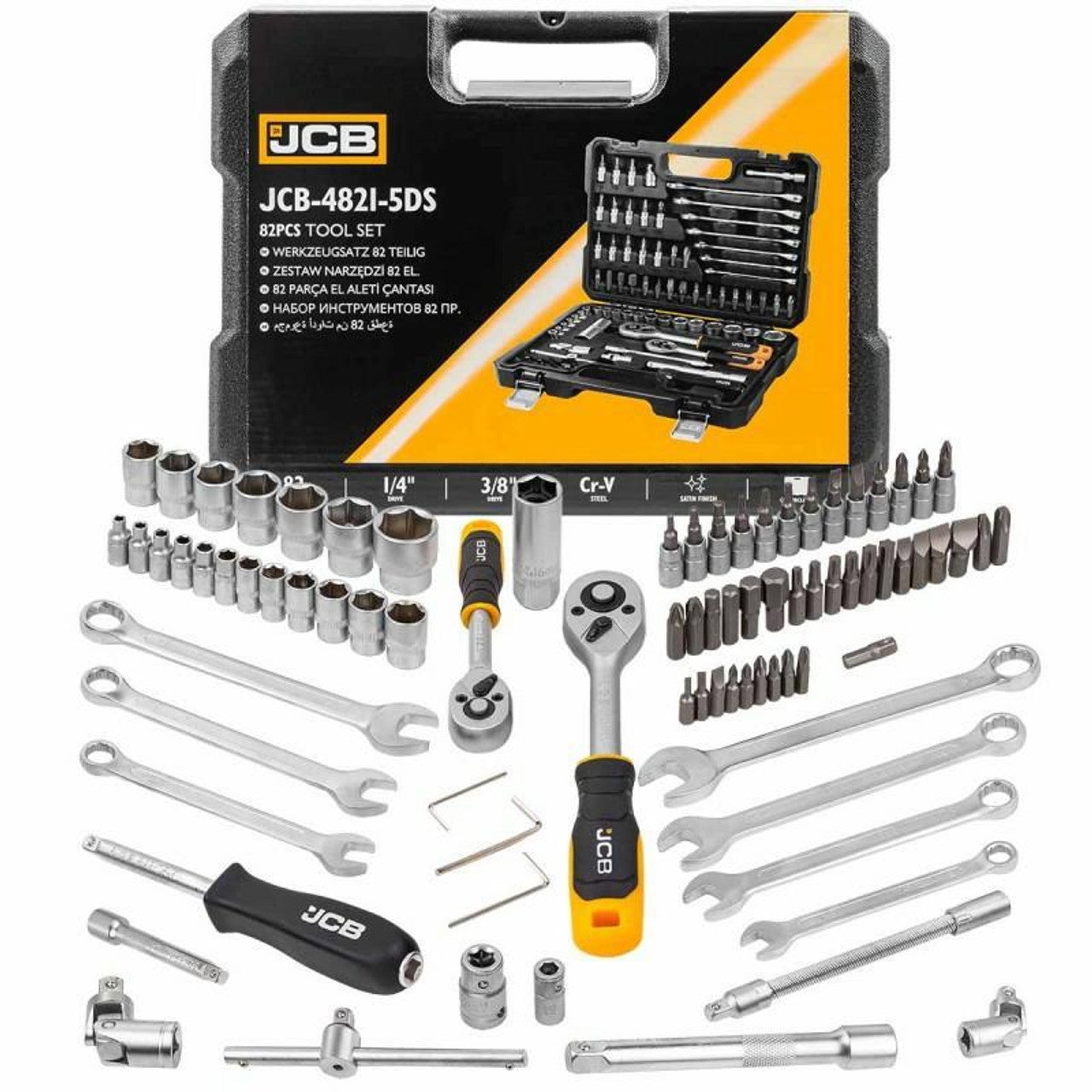 JCB 82 Piece Tool Set, 1/4" & 3/8" Drive | JCB-4821-5DS