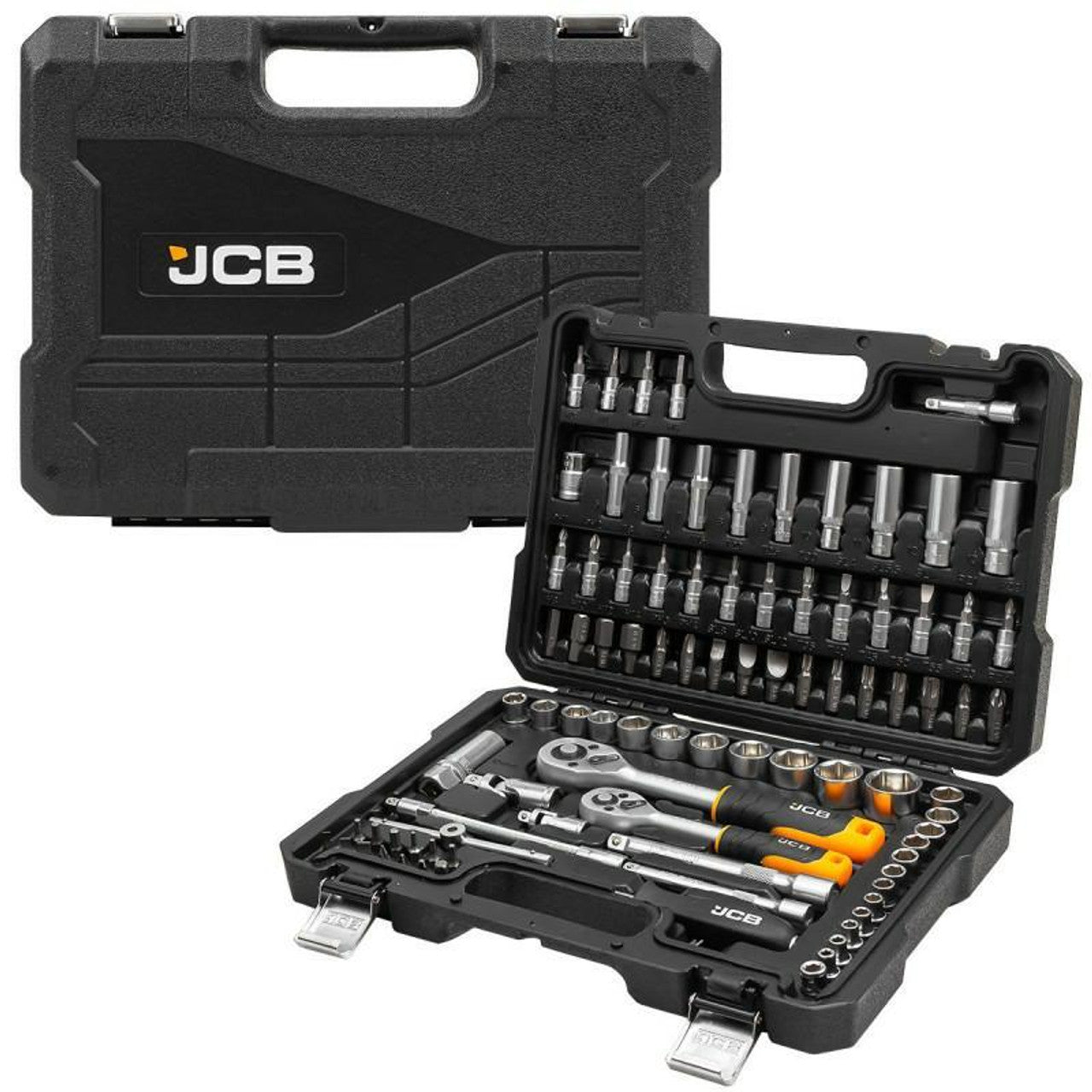 JCB 94 Piece 1/4'' and 3/8'' Socket and Bit Set, Chrome Vanadium Steel | JCB-4941-5DS