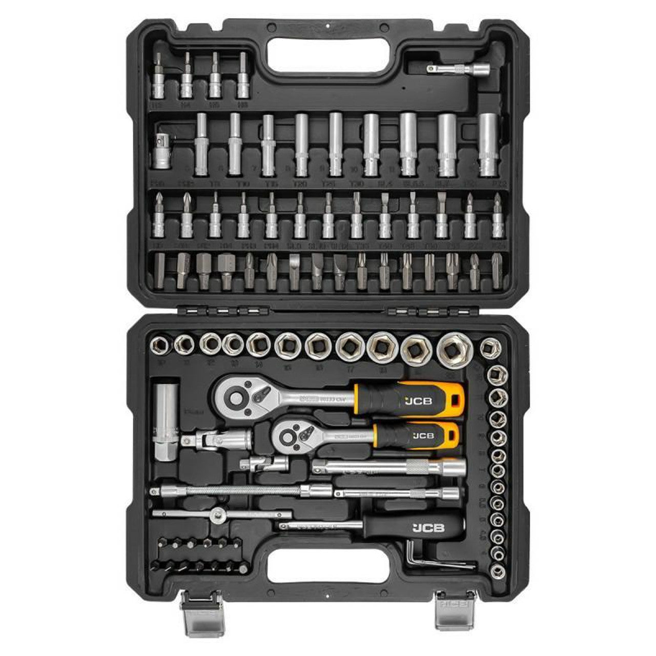 JCB 94 Piece 1/4'' and 3/8'' Socket and Bit Set, Chrome Vanadium Steel | JCB-4941-5DS