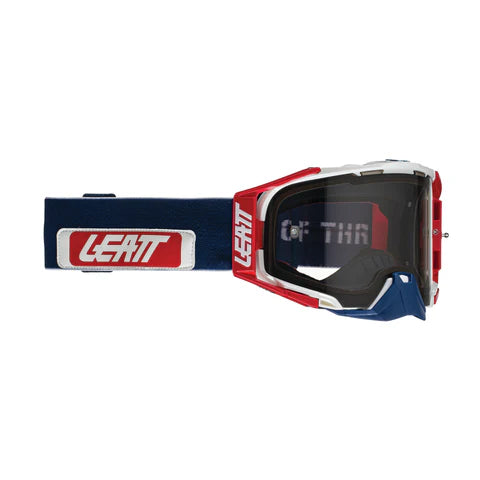 LEATT 6.5 VELOCITY CHILLI BLUE GREY LENS TEAR OFF GOGGLE