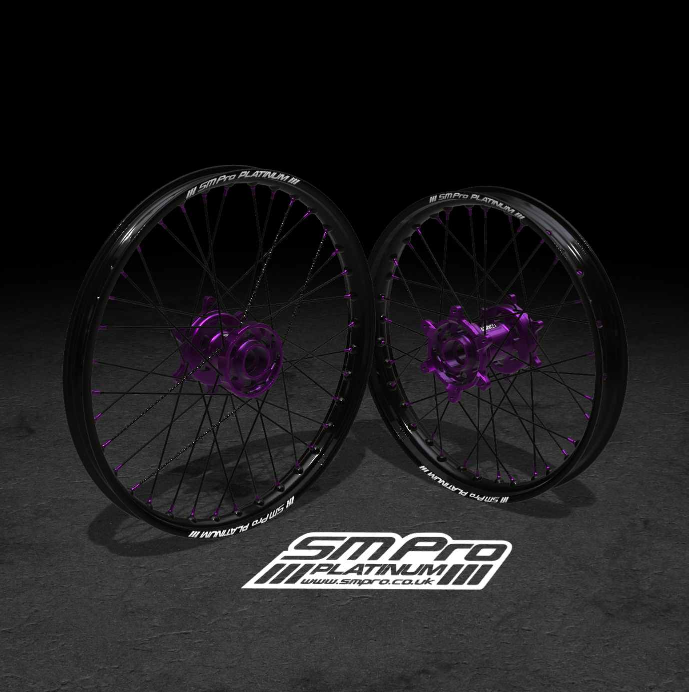 SM PRO SUR RON WHEEL SET 19/16" STANDARD PURPLE/PURPLE COMBO