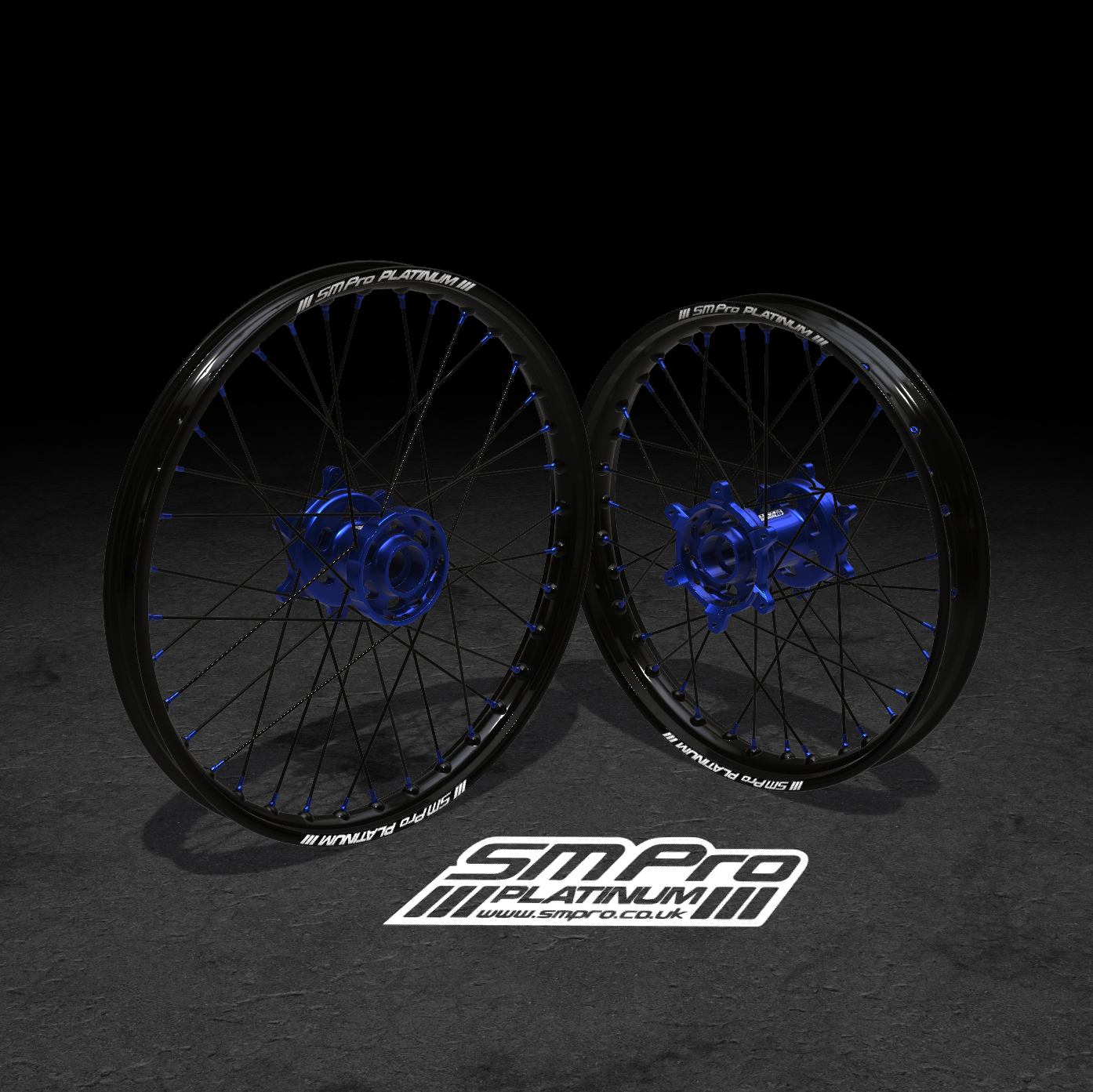 SM PRO SUR RON WHEEL SET 19/19" STANDARD BLUE/BLUE/BLACK COMBO