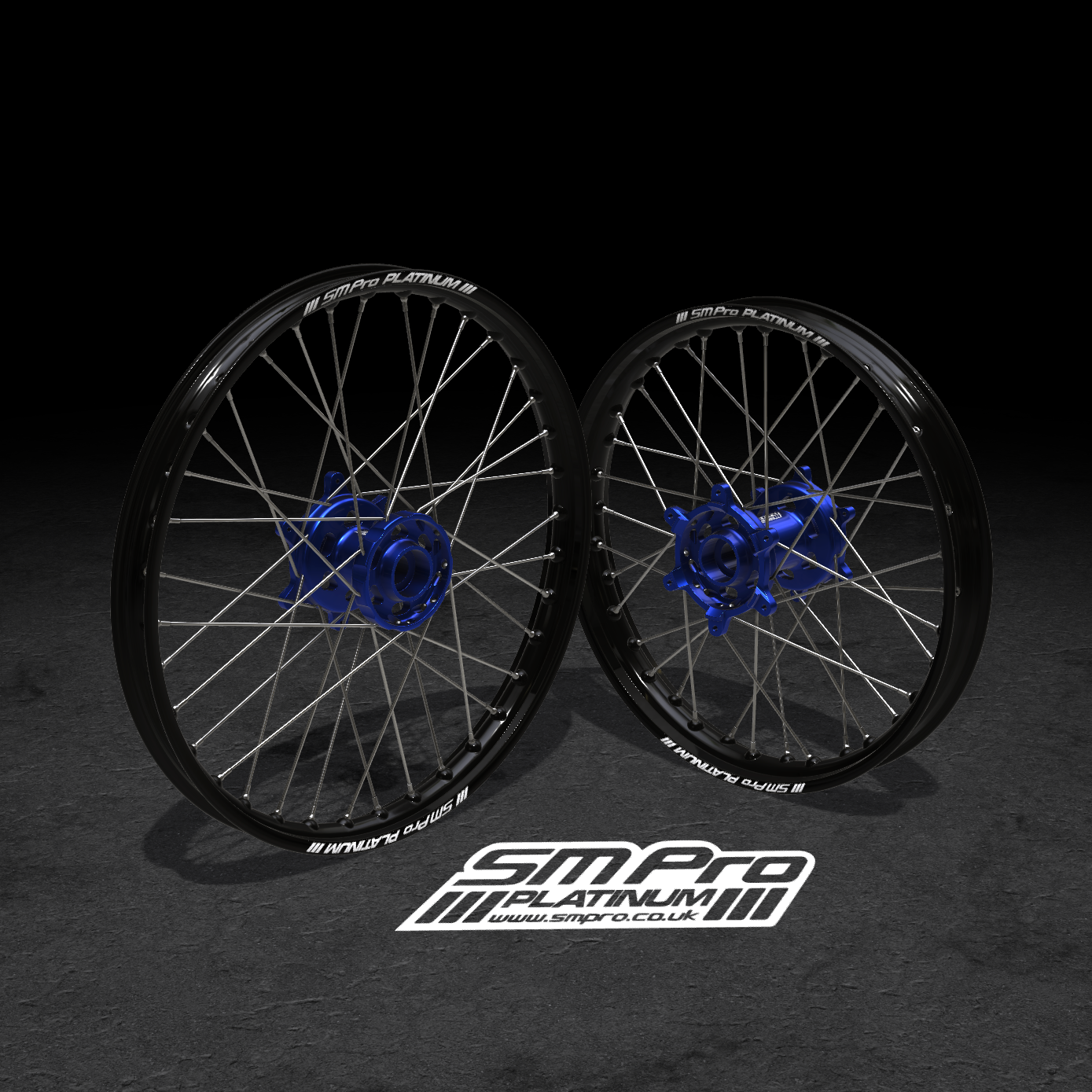 SM PRO SUR RON WHEEL SET 19/19" STANDARD BLUE/BLUE/STEEL COMBO