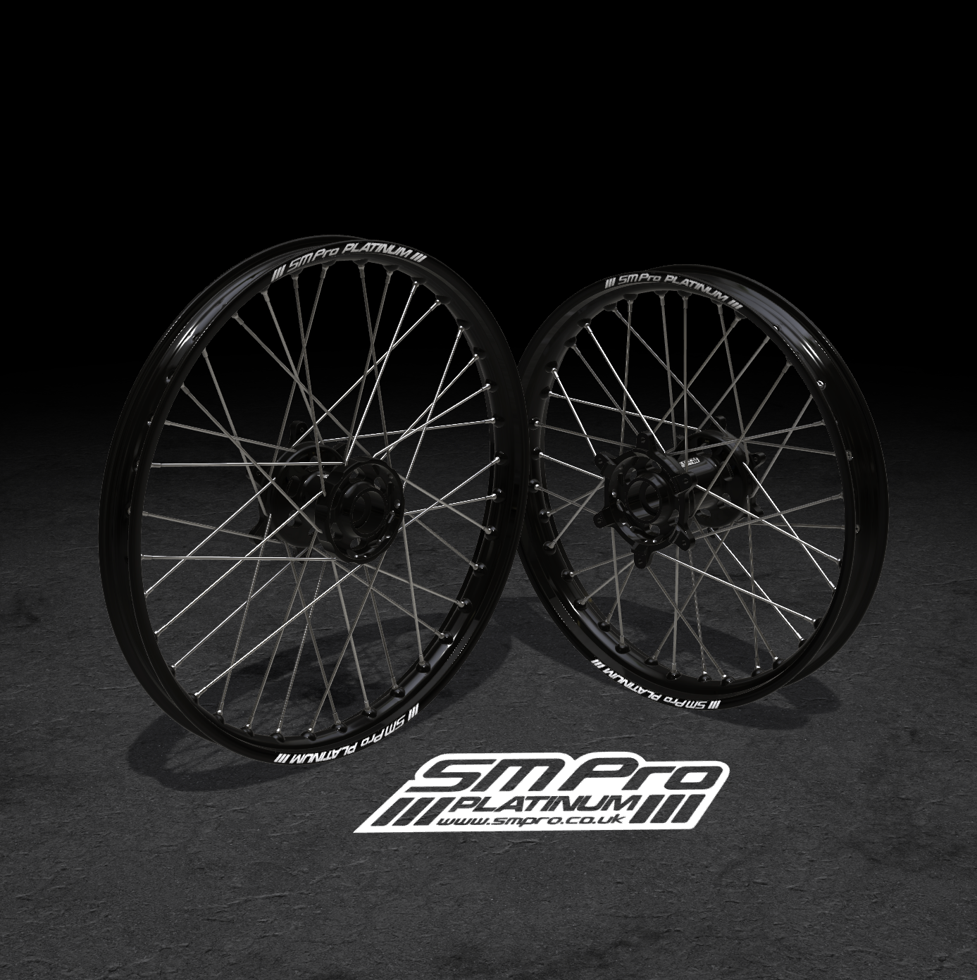 SM PRO SUR RON WHEEL SET 19/19" STANDARD BLACK/STEEL/STEEL COMBO