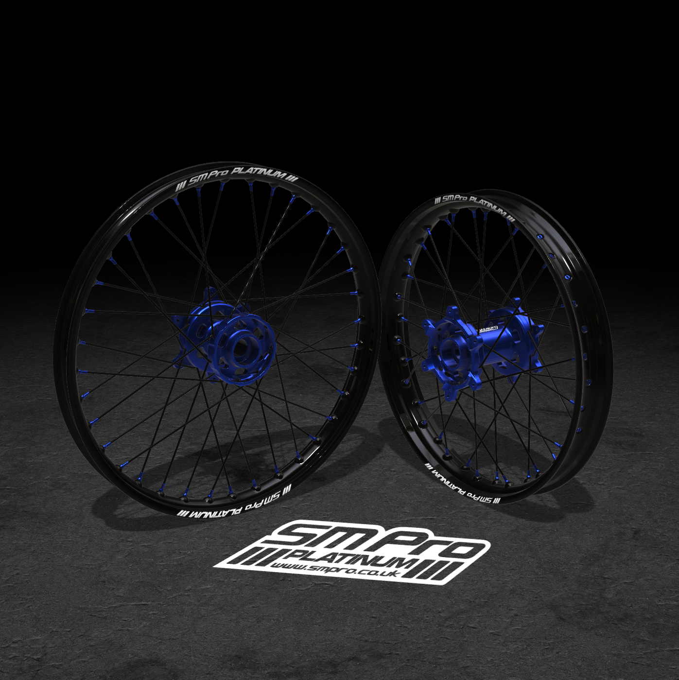 SM PRO ULTRA BEE WHEEL SET 21/18" STANDARD BLUE/BLUE COMBO