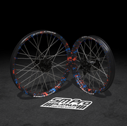 SM PRO SUR RON WHEEL SET 19/19" SPLATTERKOTE BLUE/ORANGE COMBO