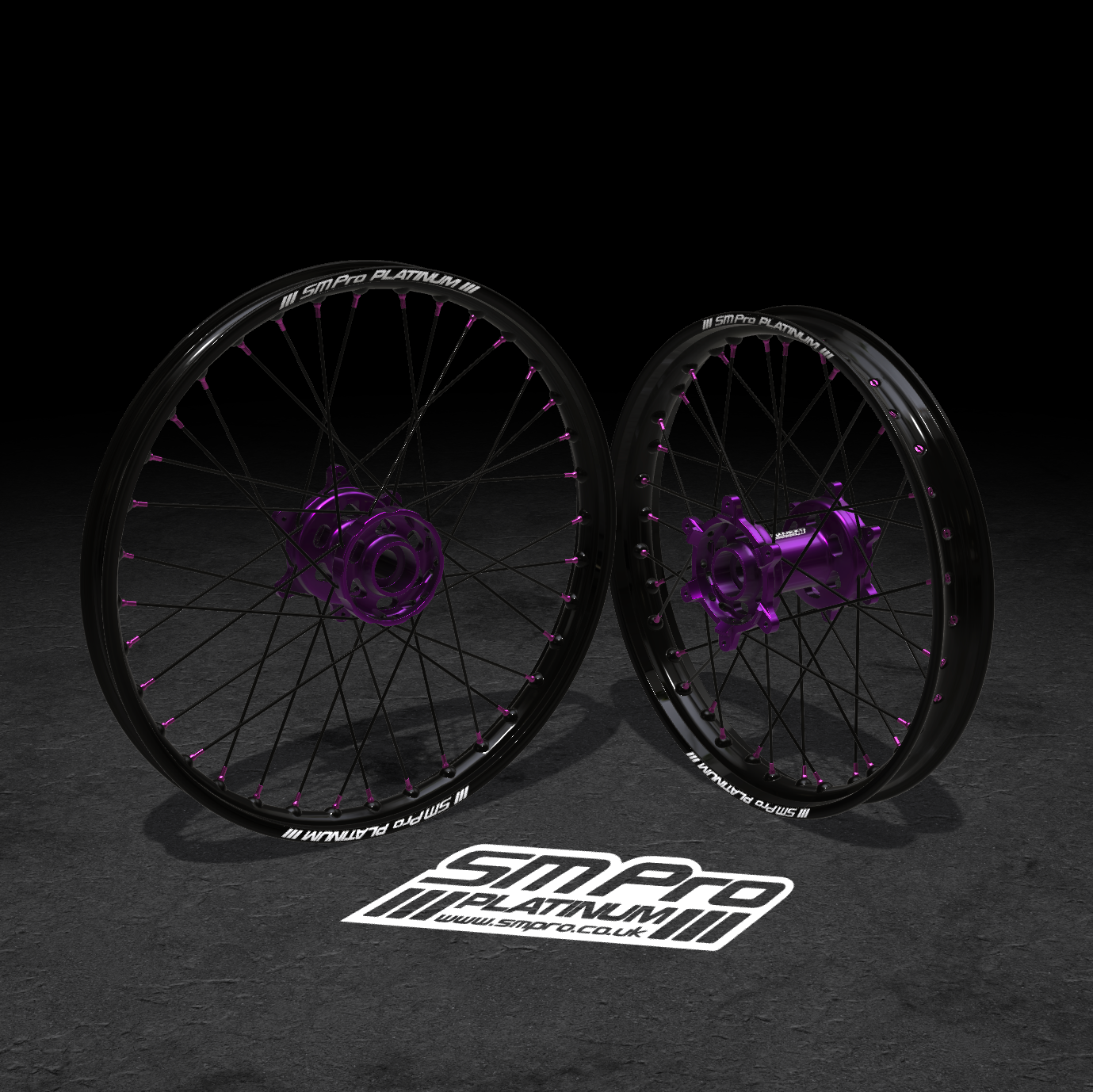 SM PRO STARK VARG MX/ENDURO WHEEL SET 21/19" PURPLE/BLACK WHEEL SET