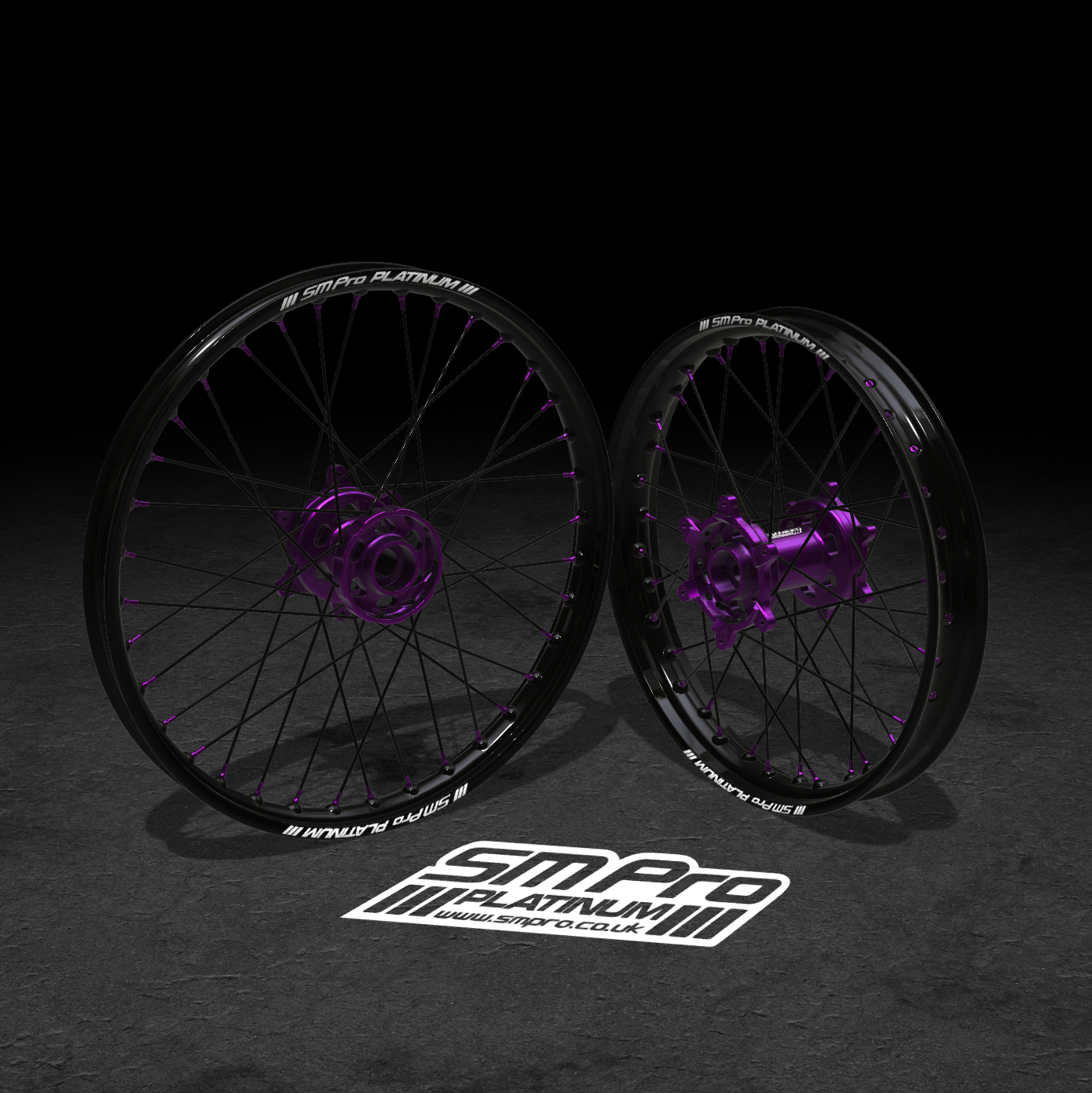 SM PRO TALARIA WHEEL SET 19/16" BLACK/PURPLE COMBO