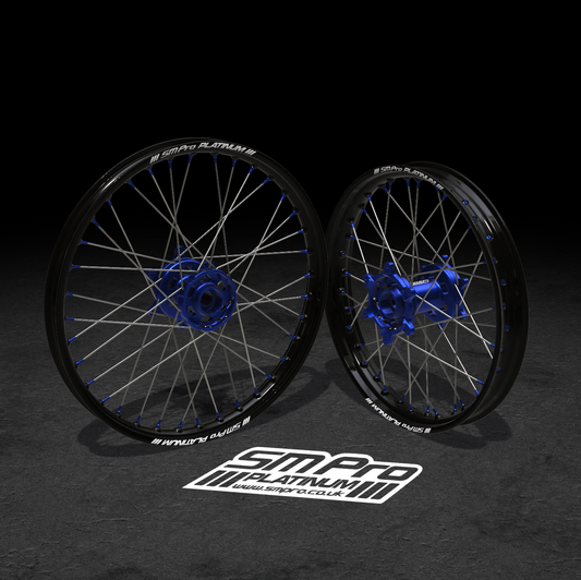 SM PRO TALARIA WHEEL SET 19/16" SILVER/BLUE COMBO