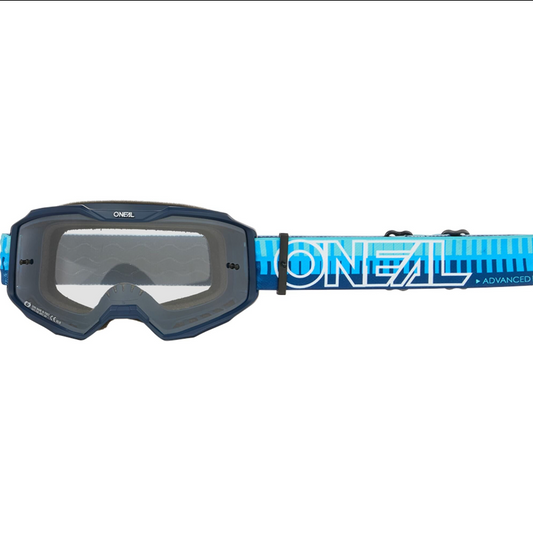 O'NEAL B-10 Goggle STRIPED Blue/Blue - Clear