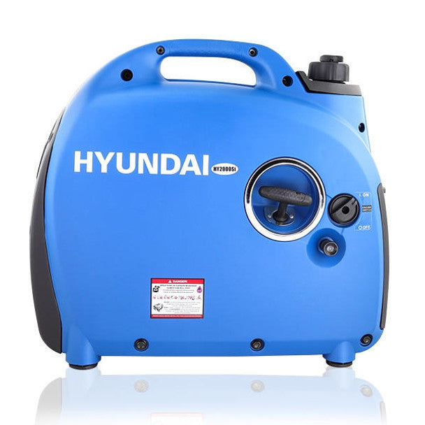 Hyundai 2000W / 2kW Petrol Inverter Generator, Pure Sine Wave Output, Portable Lightweight & Suitcase Style, Low Noise | HY2000Si