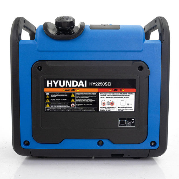 Hyundai 2200W / 2.2kW Petrol Inverter Generator, Electric Start, Pure Sine Wave Output, Lightweight, Quiet Running | HY2250SEi