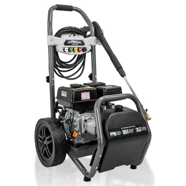 Hyundai 3400psi / 234 bar 209cc Petrol Pressure Washer, 9L/min, 10m Hose & Detergent Tank | HYW3400P