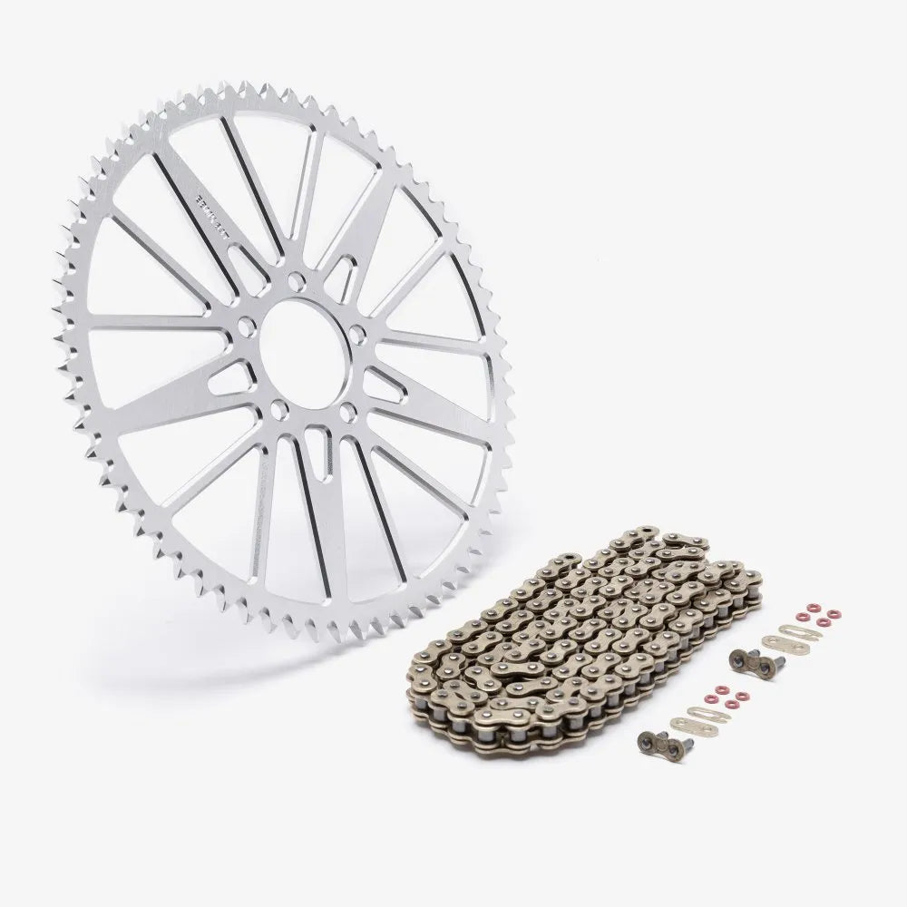 EBMX Premium Alloy Sprockets and Chain 428-64T Silver - Go Off Road Barnsley