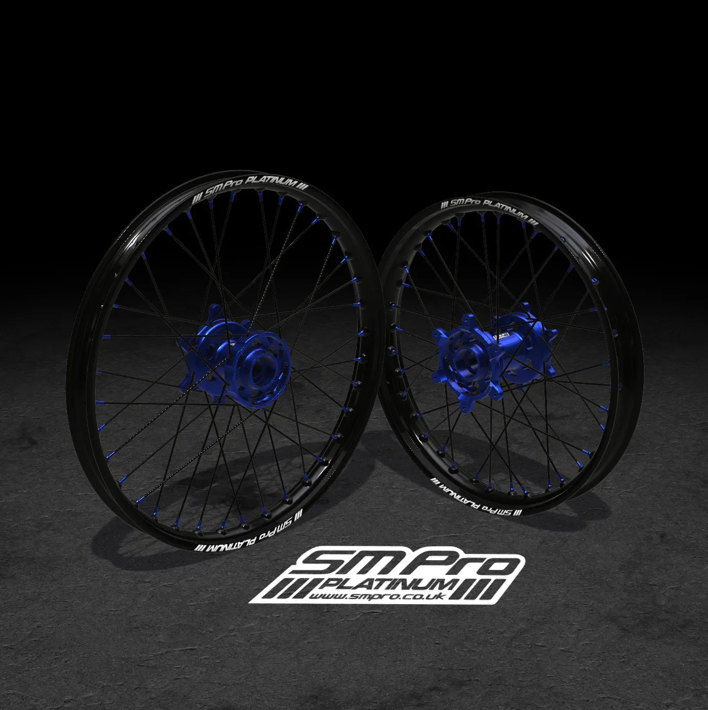 SM PRO SUR RON WHEEL SET 19/16" STANDARD BLUE/BLUE COMBO