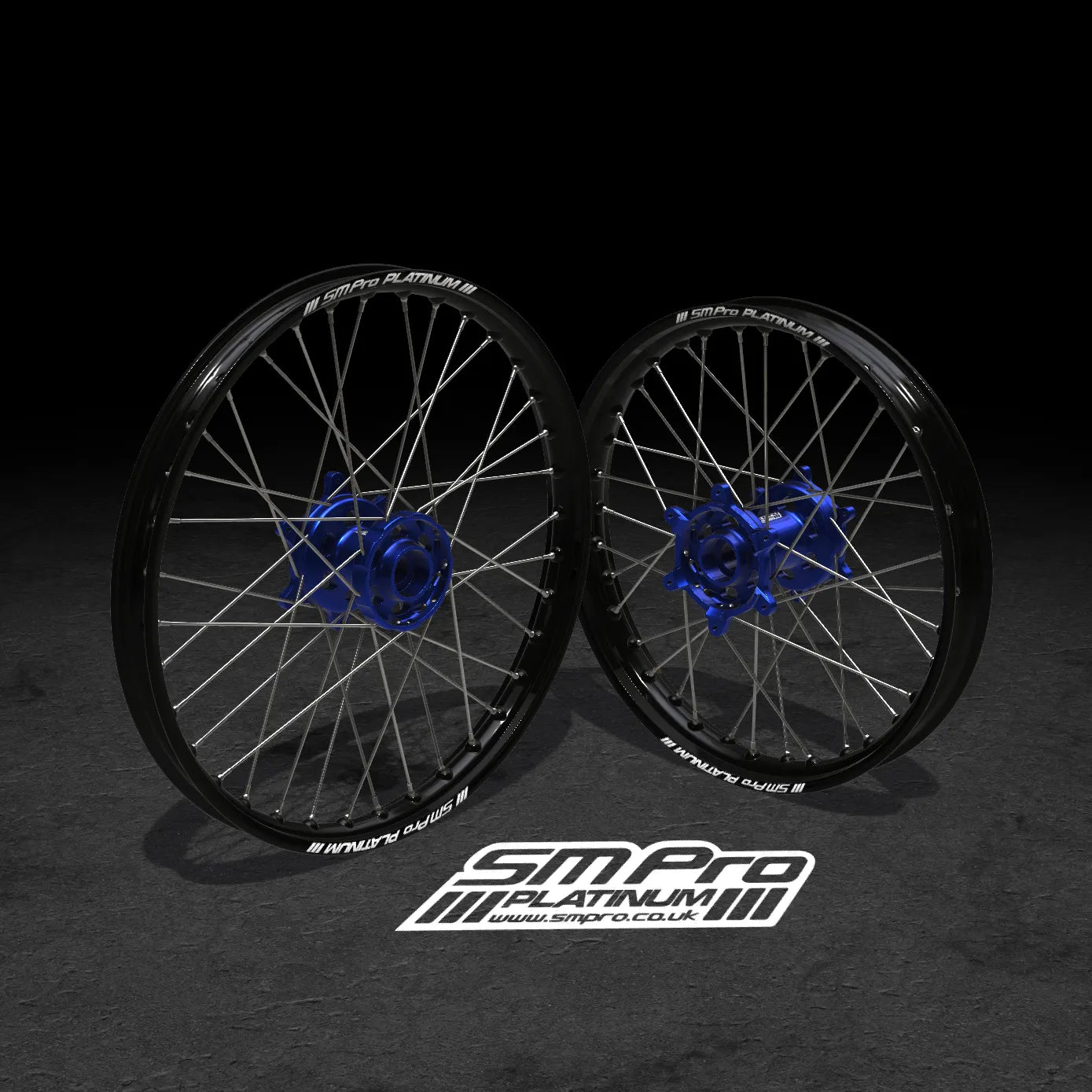 SM PRO SUR RON WHEEL SET 19/19" STANDARD BLUE/BLUE/STEEL COMBO