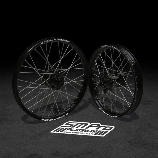 SM PRO STARK VARG MX/ENDURO WHEEL SET 21/19" BLACK/SILVER WHEEL SET