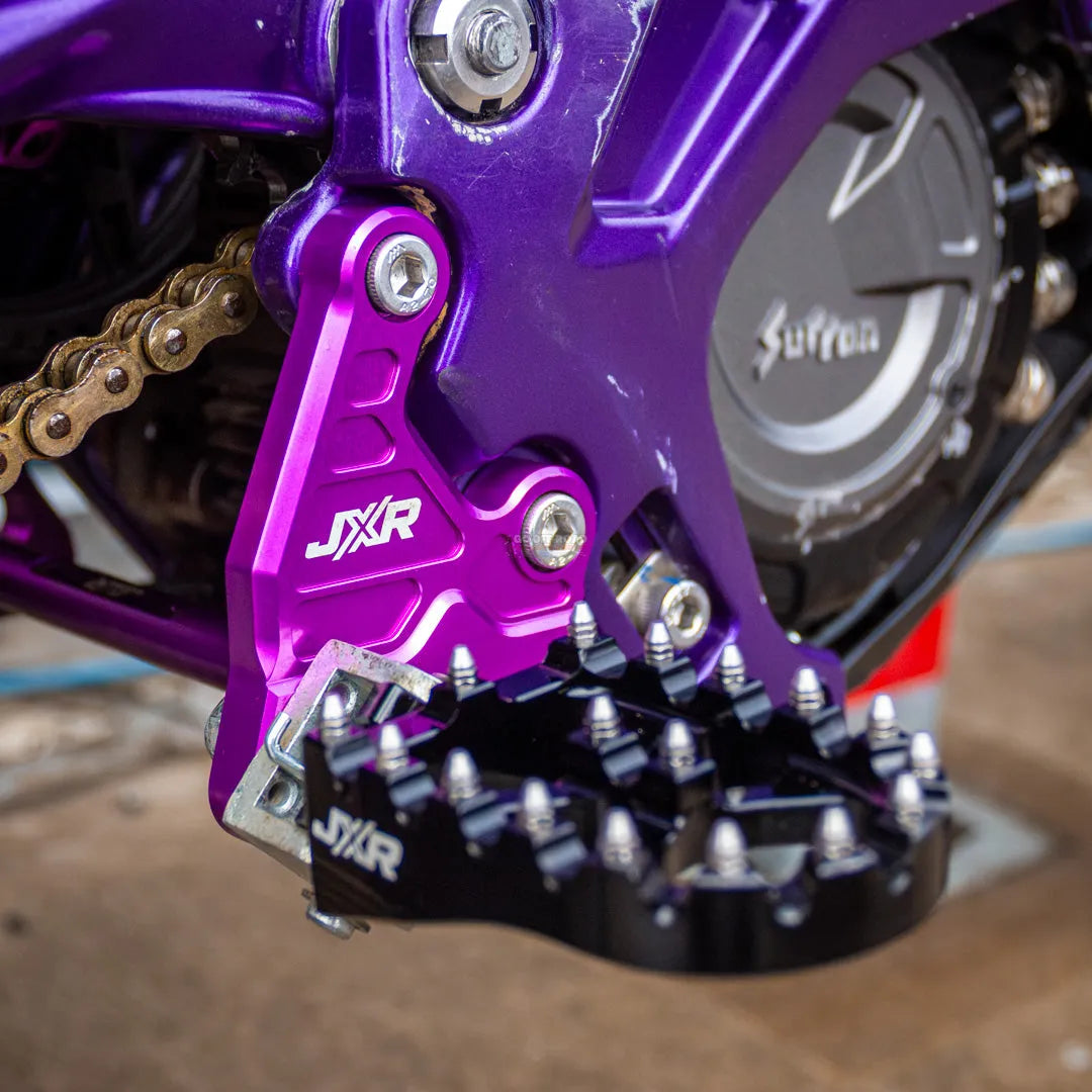 JXR Sur Ron Light Bee FootPeg Brackets (Left + Right) - Go Off Road Barnsley