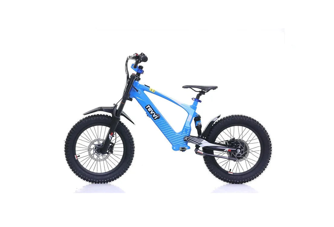 REVVI 18" ELECTRIC BIKE - blue color - IN STOCK NOW - Go Off Road Barnsley