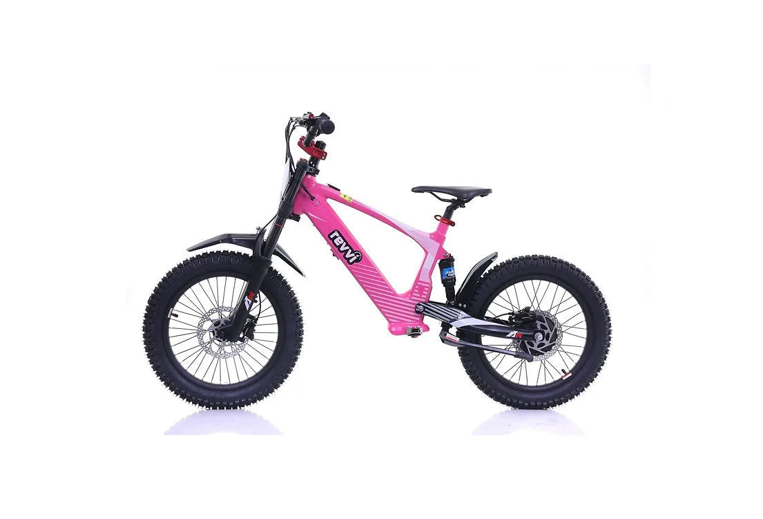 REVVI 18" ELECTRIC BIKE - pink color - IN STOCK NOW - Go Off Road Barnsley