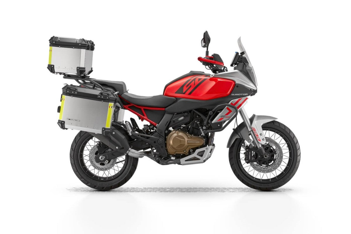 Side view of QJMotor SRT 600 SX adventure motorcycle